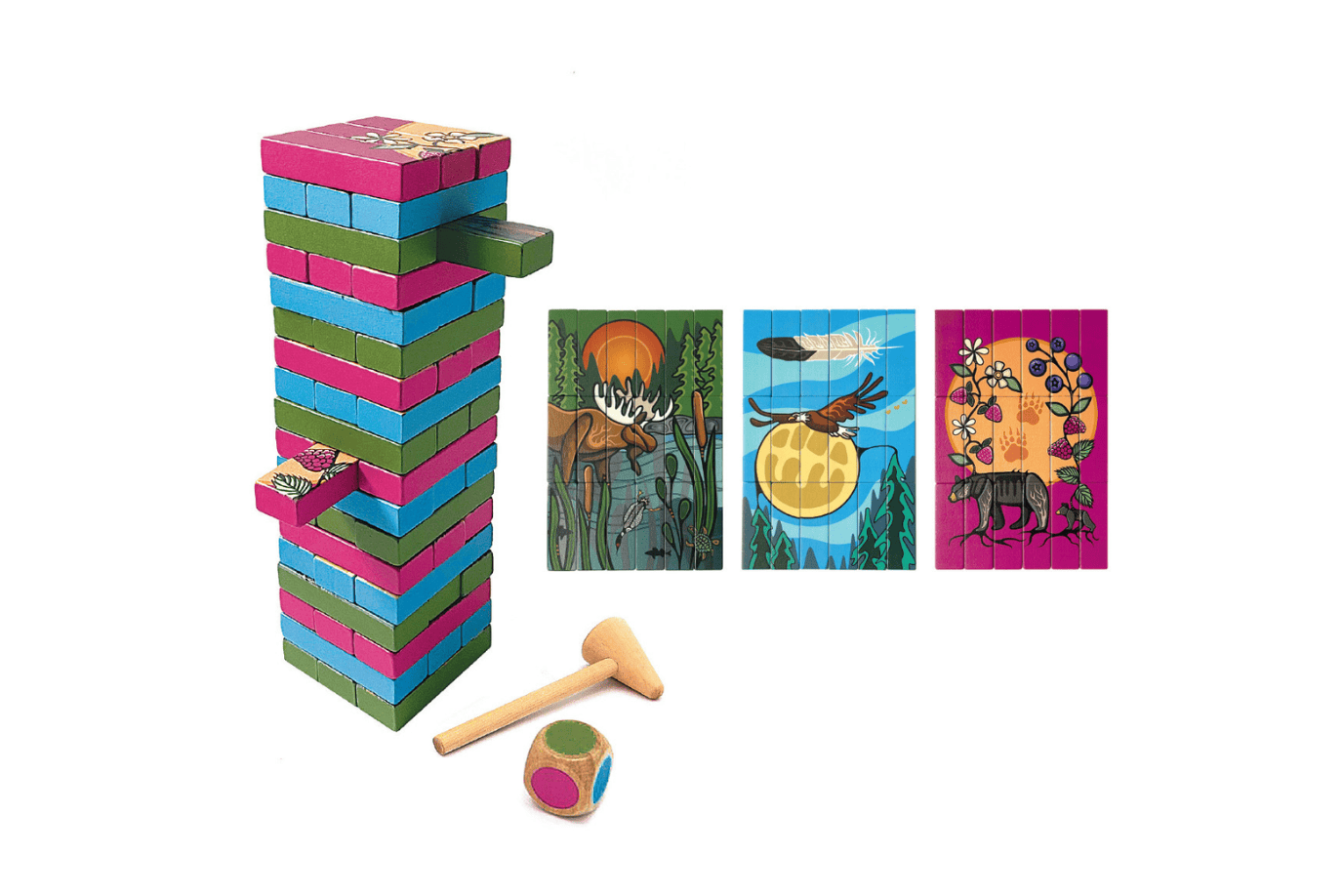 3-in-1 Wooden Block Game Set