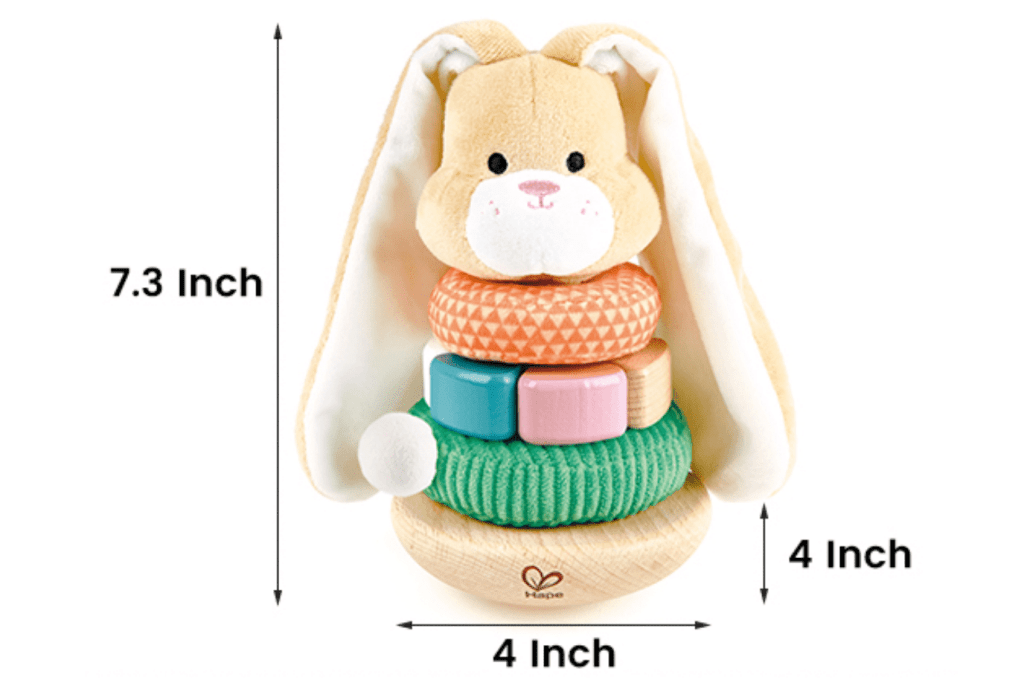 Wooden Bunny Ring Stacker Toy