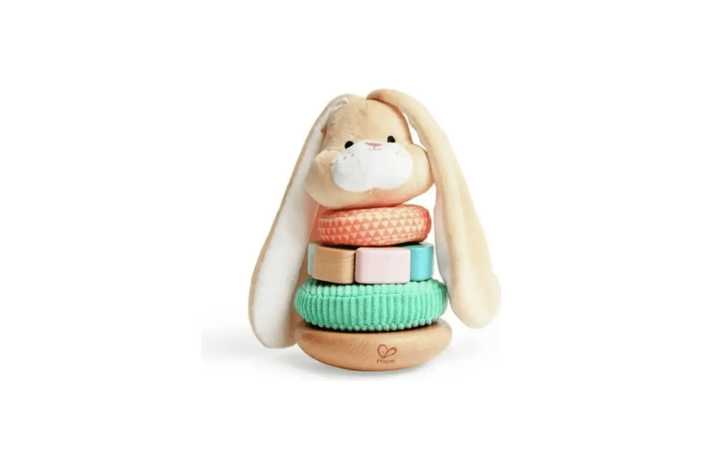Wooden Bunny Ring Stacker Toy