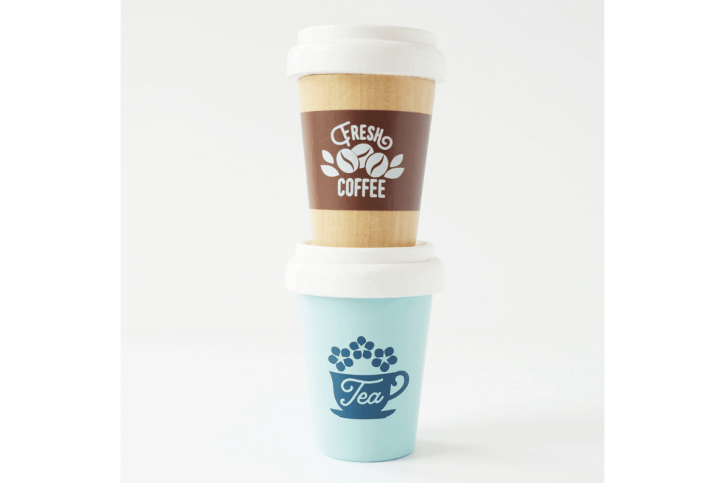 Wooden Take-Away Drinks Pretend Play Set