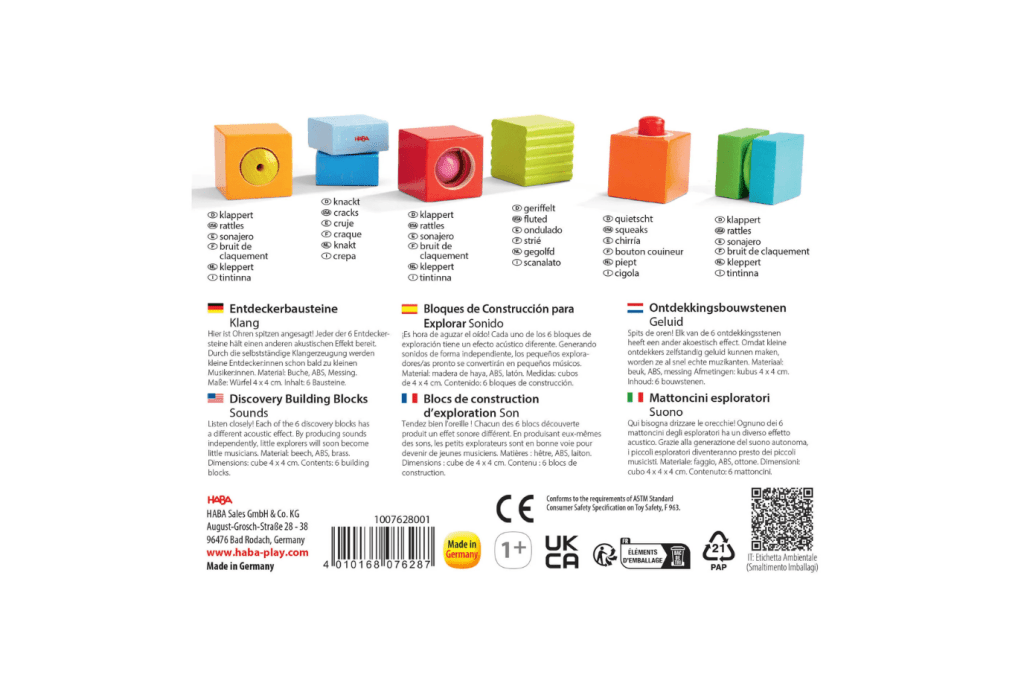 Wooden Sound Discovery Blocks Set of 6