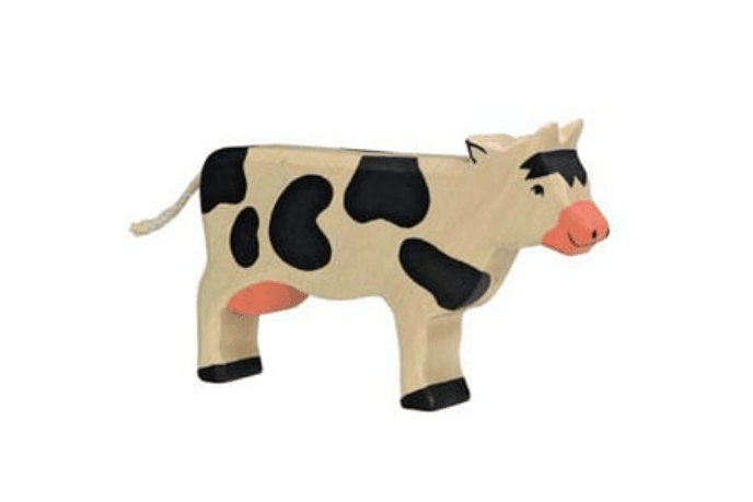 Wooden Cow Animal Figure