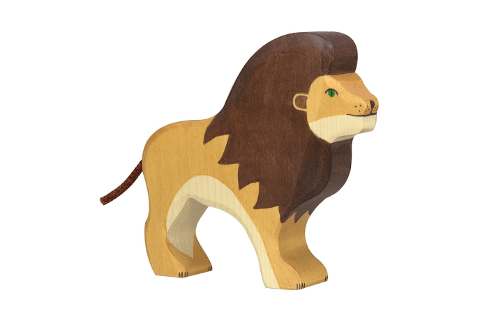 Wooden Lion Figure
