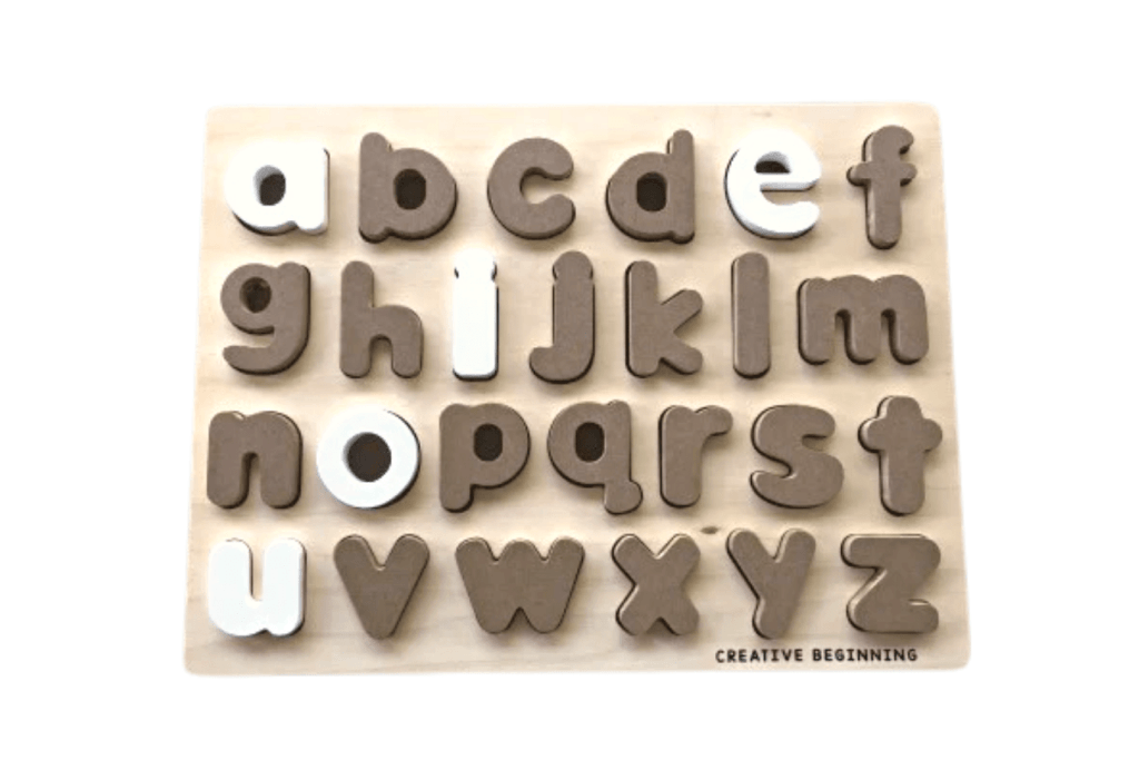 Lowercase Alphabet Tracing Puzzle Board