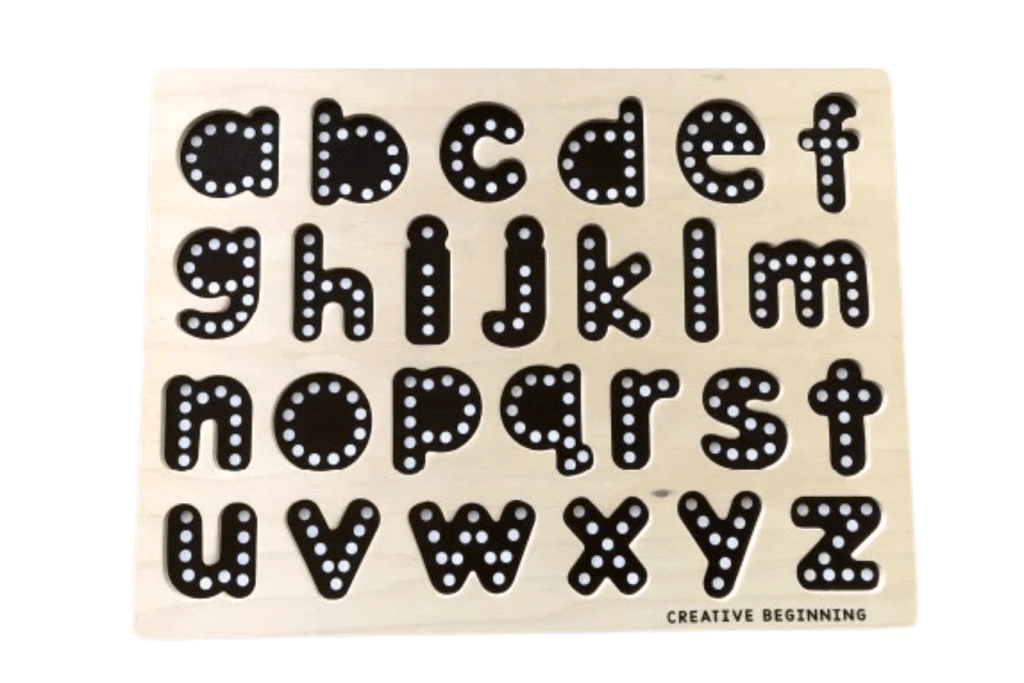 Lowercase Alphabet Tracing Puzzle Board