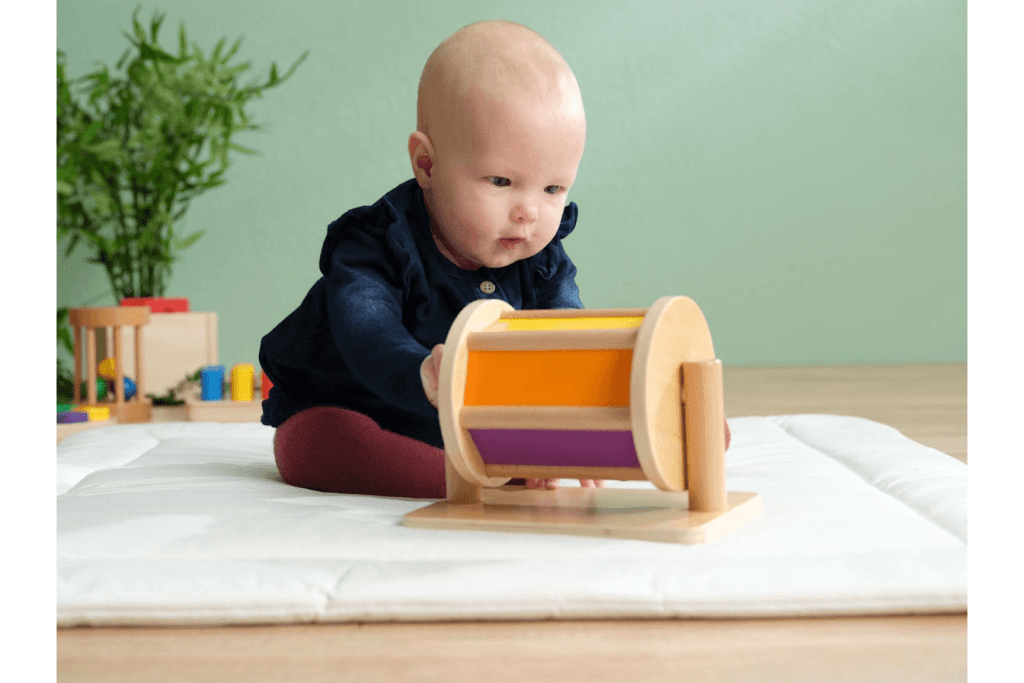 Wooden Spin Drum Toy for Infants