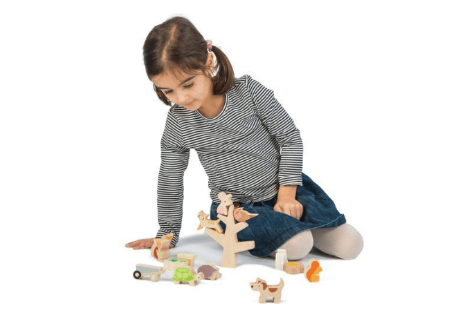 Wooden Garden Friends Stacking Game