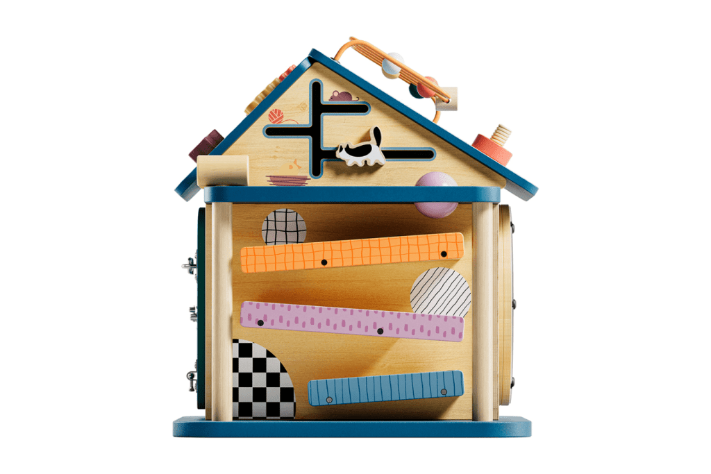 Wooden Activity House 12-in-1 Busy Board