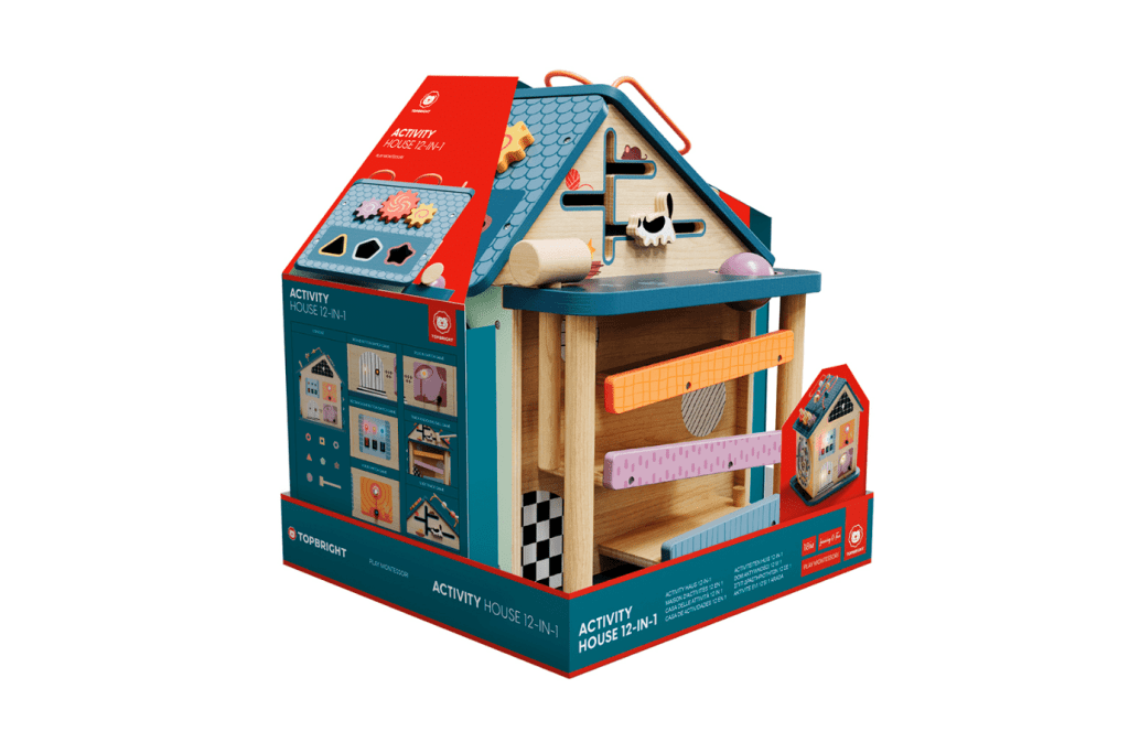 Wooden Activity House 12-in-1 Busy Board