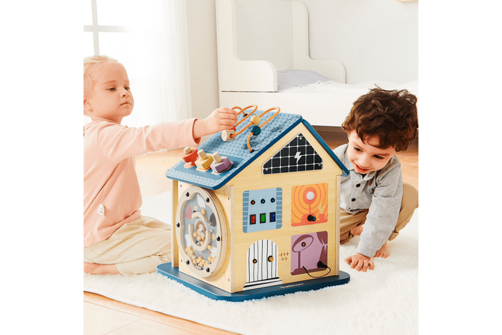 Wooden Activity House 12-in-1 Busy Board