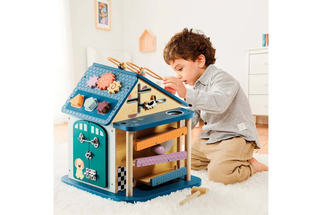 Wooden Activity House 12-in-1 Busy Board