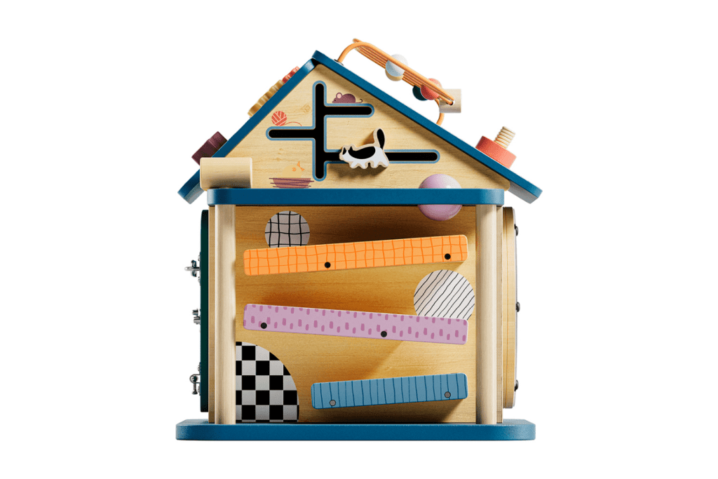 Wooden Activity House 12-in-1 Busy Board