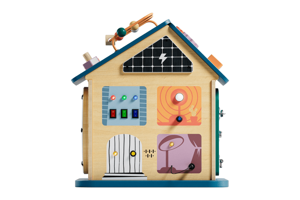 Wooden Activity House 12-in-1 Busy Board