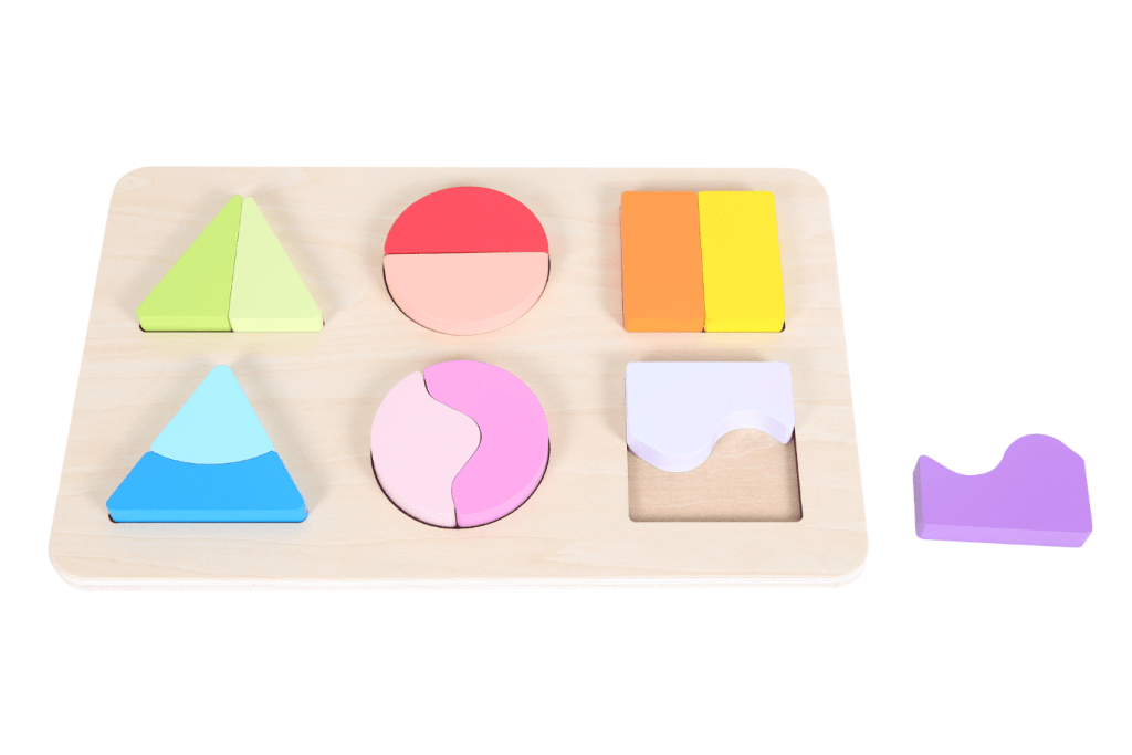 Wooden Two-Part Fraction Puzzle Board