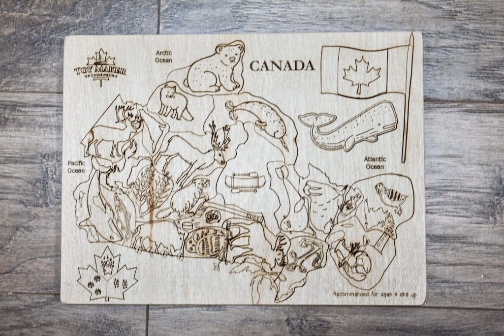 Map of Canada Wooden Puzzle