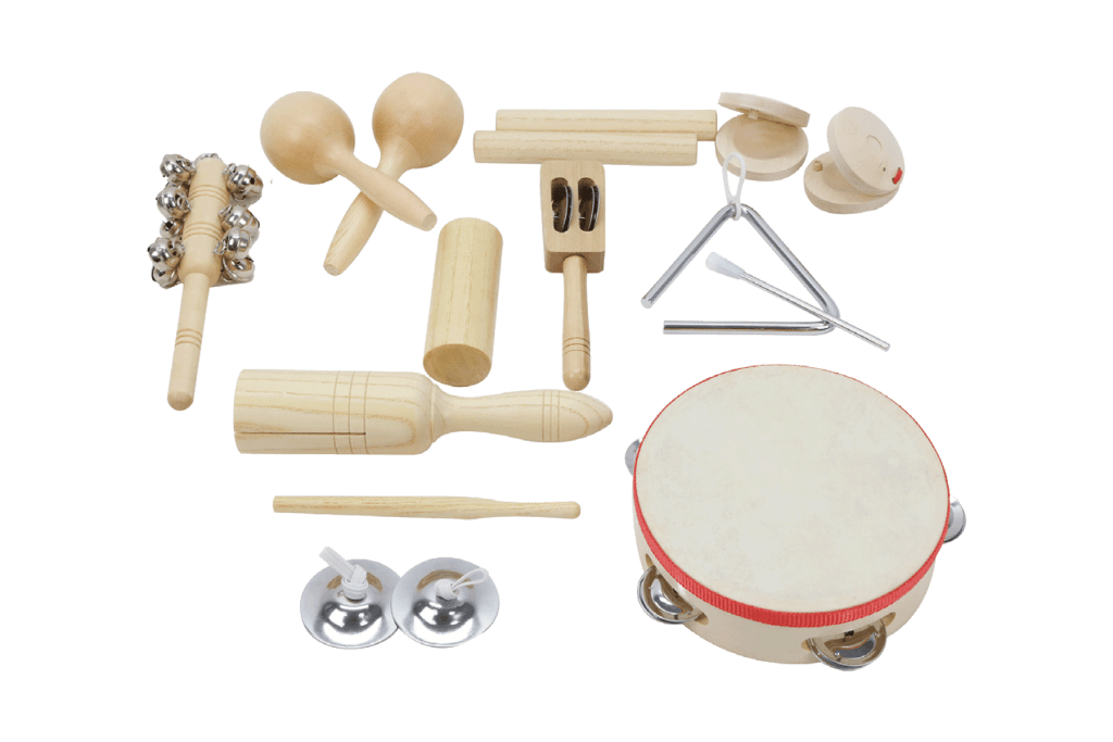 Wooden Musical Instruments Set for Kids, 11 Pieces