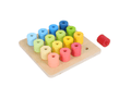 Wooden Peg Board with 16 Stackable Pegs