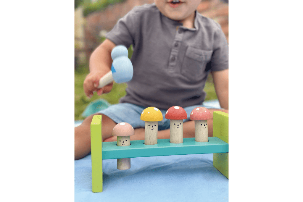 Wooden Mushroom Hammer Toy