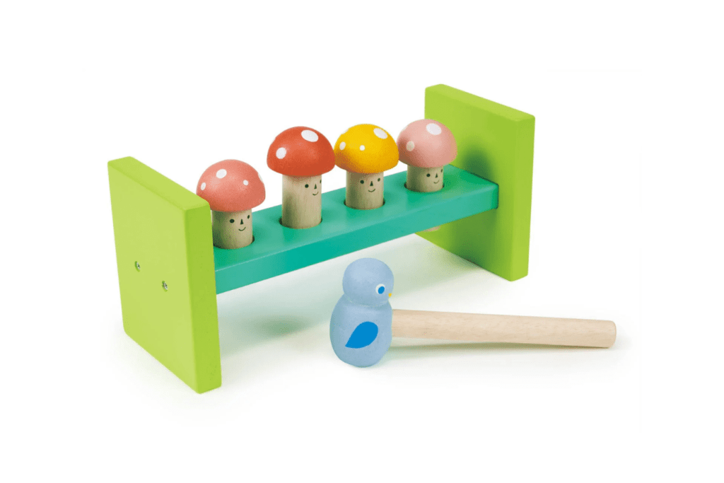 Wooden Mushroom Hammer Toy